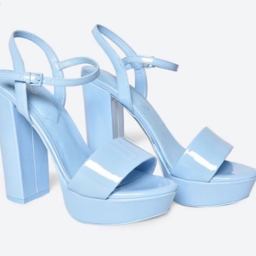Aldo Shoes “ Kandie” Powder Blue Platform Sandal US 8